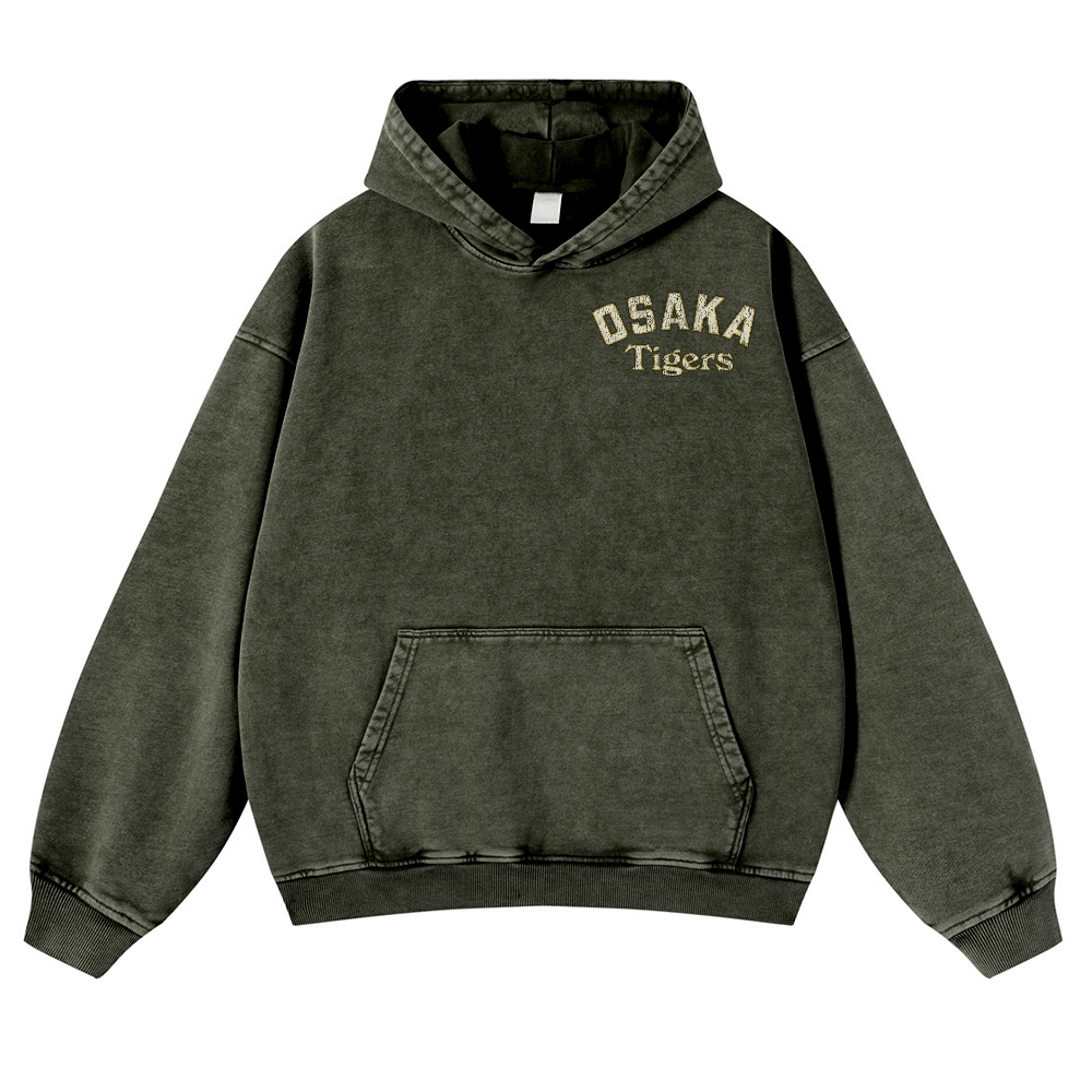 Osaka Tiger 1935 Vintage Washed Cotton Back Art Hoodie