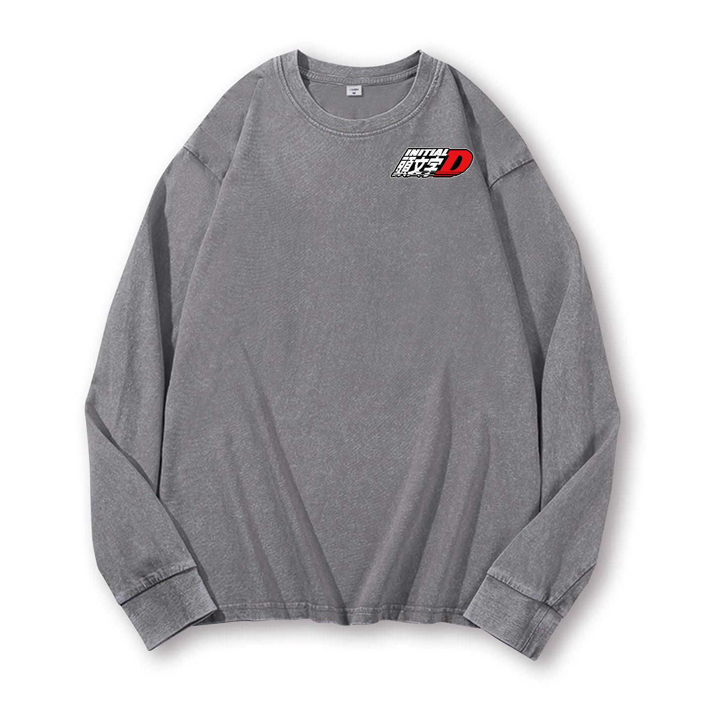 Initial D Vintage Washed Cotton Back Art Long-sleeve T-shirt