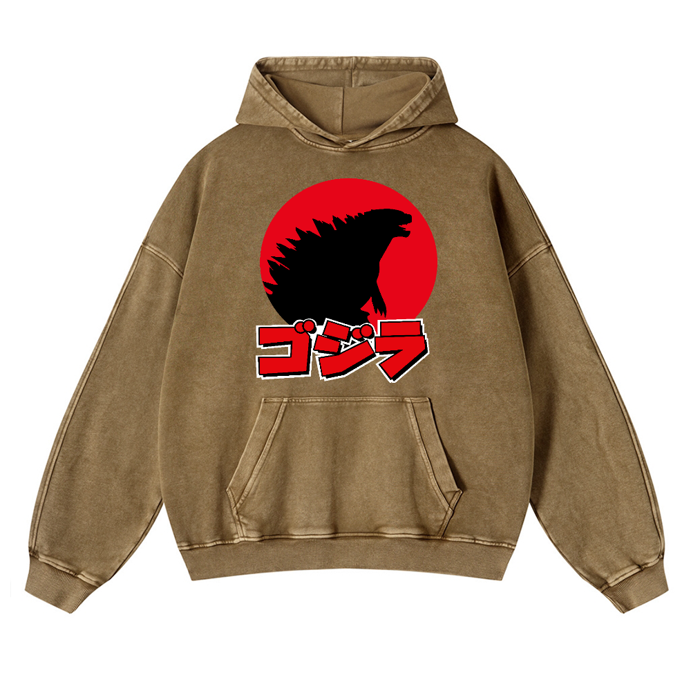 Kaiju Vintage Washed Thick Cotton Hoodie