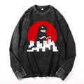 Vintage Cotton Wash Crewneck Long-Sleeve T-Shirt