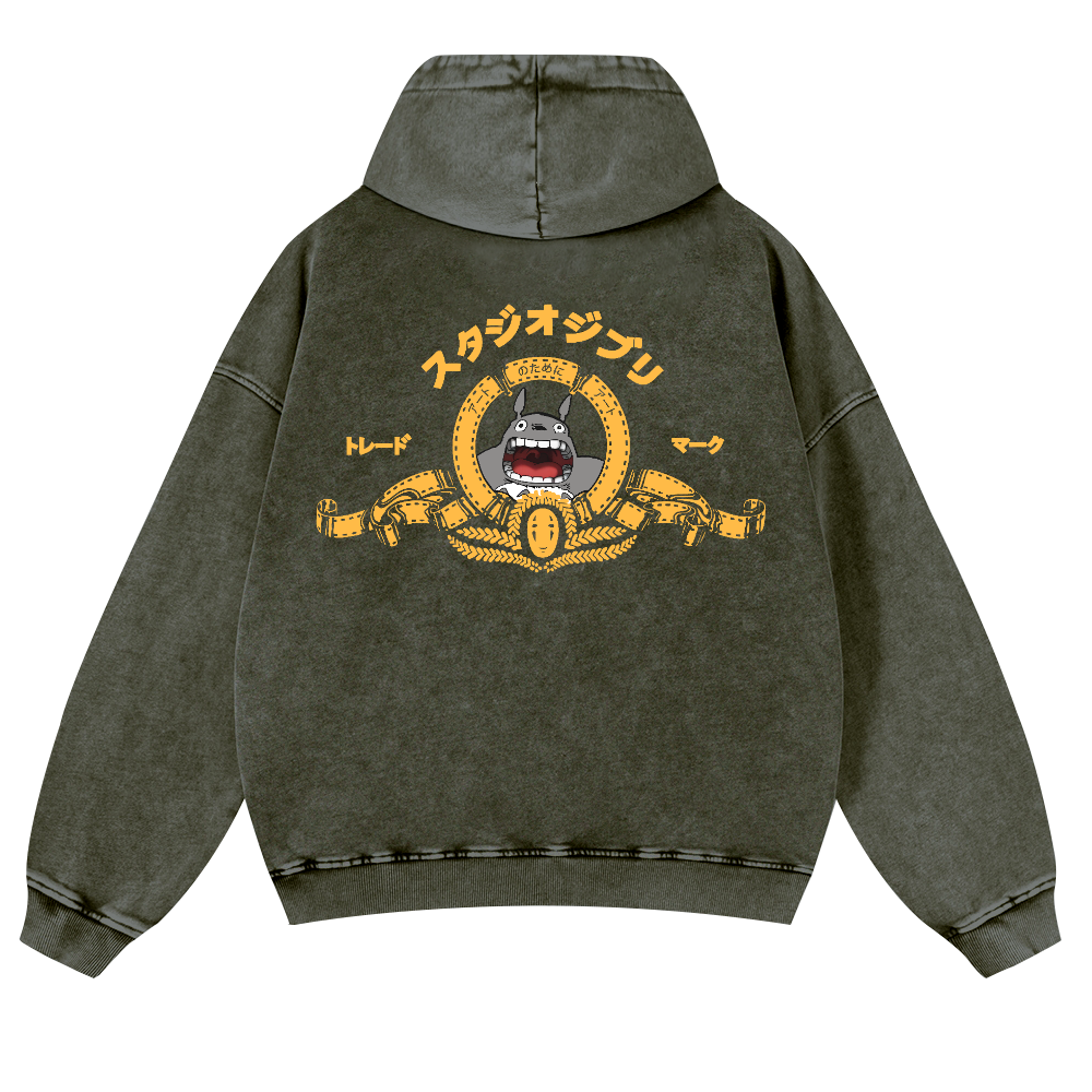 MGM Ghibli Totoro Vintage Washed Cotton Back Art Hoodie