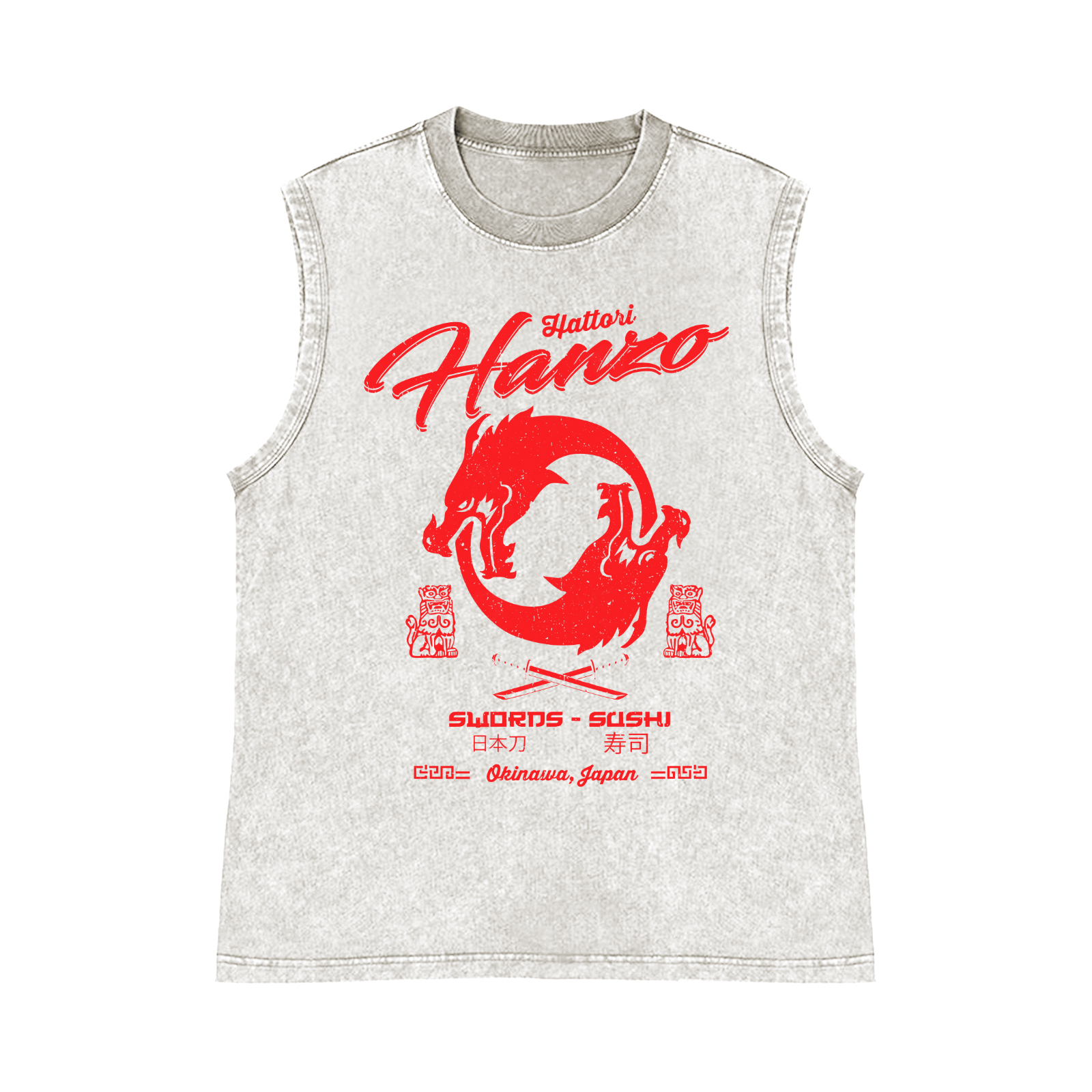 Hattori Hanzo Pure Cotton Wash-Dyed Sleeveless Tank Top