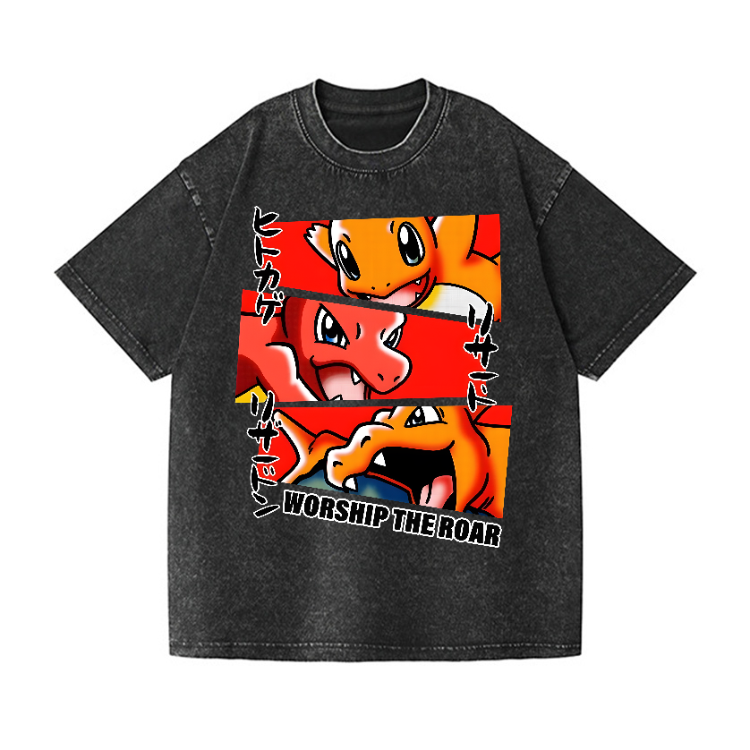 Pokémon Charmander Vintage Wash Japanese Design T-Shirt