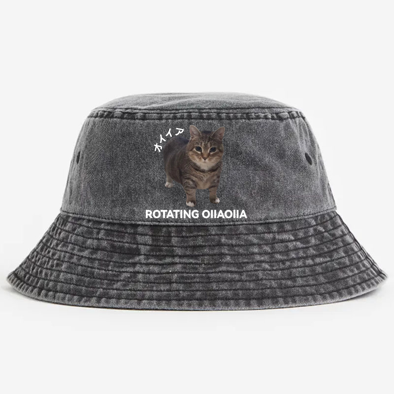 OIIA Cat Vintage 100% Cotton Bucket Hat