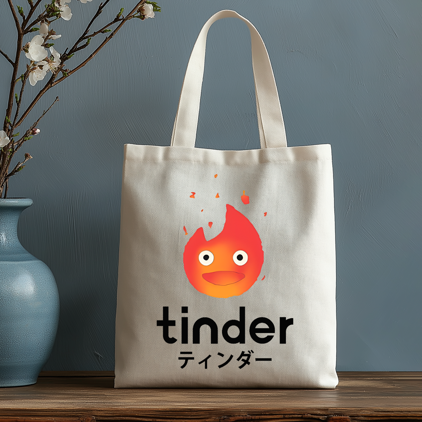 Ghibli Tinder Japanese Style Canvas Tote Bag