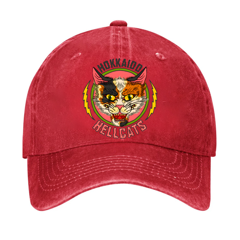 Hokkaido Hellcats Cat Vintage Cotton Cap