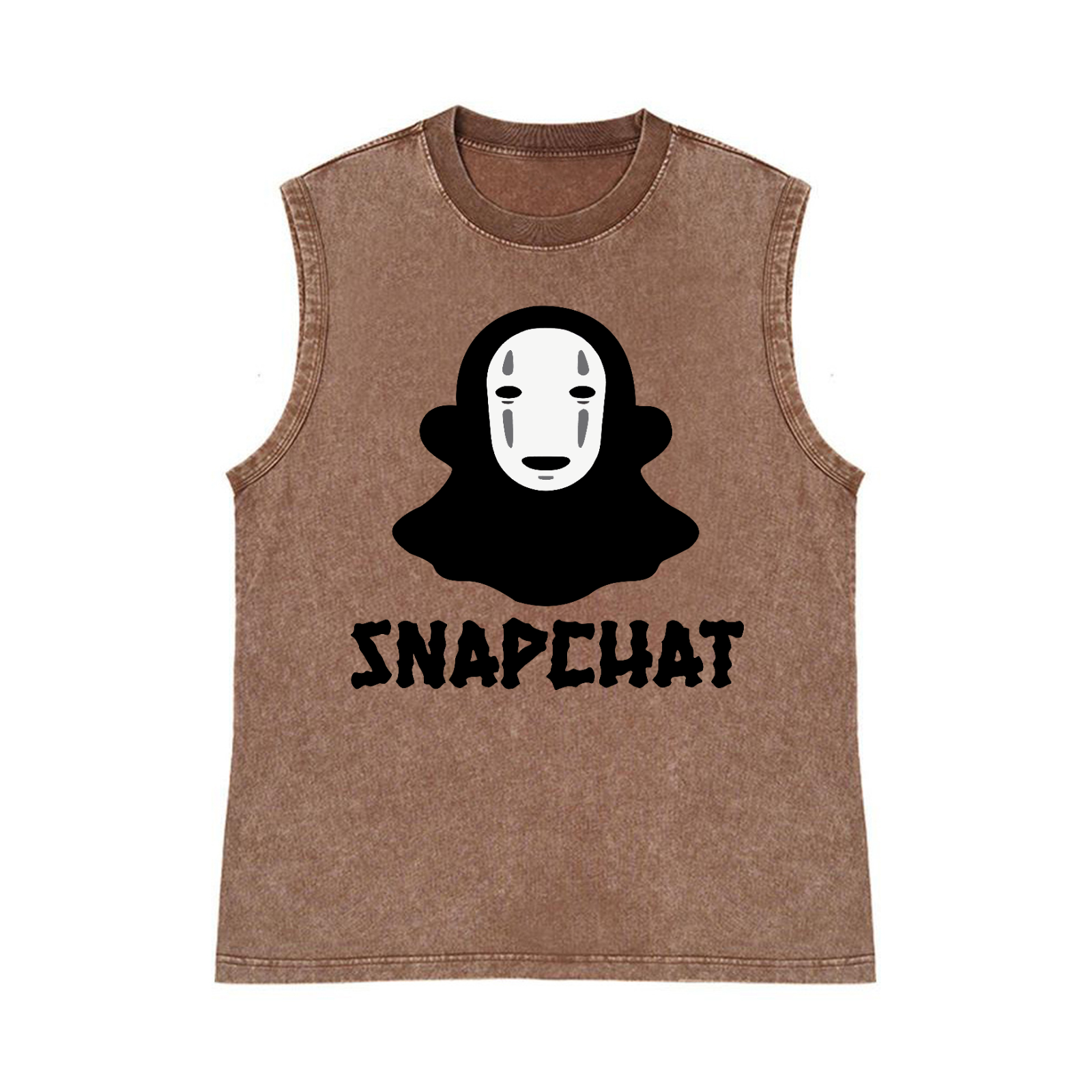 Snapchat Pure Cotton Wash-Dyed Sleeveless Tank Top
