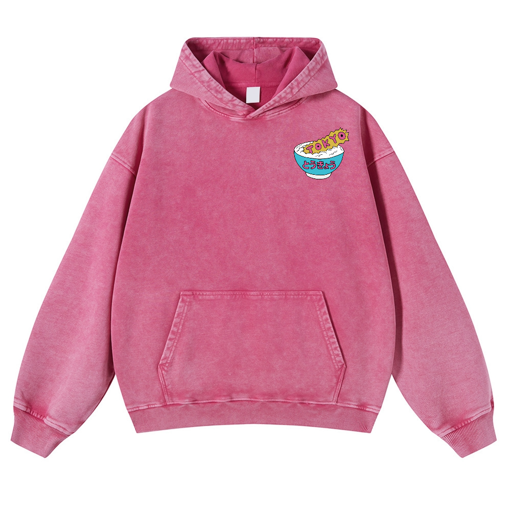 Kaiju The Monster Rice of Tokyo Vintage Washed Cotton Back Art Hoodie