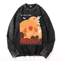 Duck Kaiju Vintage Cotton Wash Crewneck Long-Sleeve T-Shirt