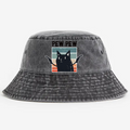 Pew Pew Cat Vintage 100% Cotton Bucket Hat