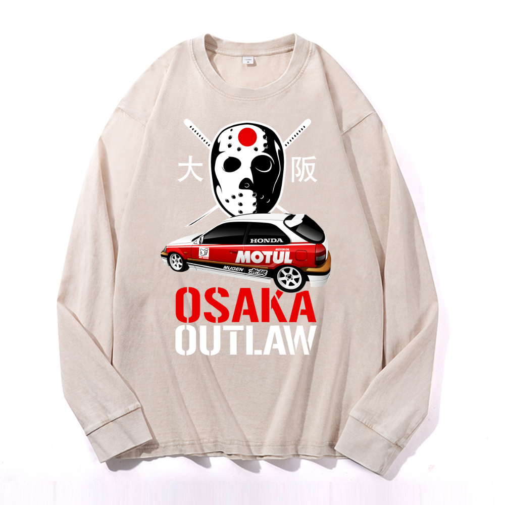 Osaka Outlaw Vintage Cotton Wash Crewneck Long-Sleeve T-Shirt
