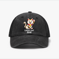 Mosaic Lucky Cat Vintage Cotton Breathable Hat