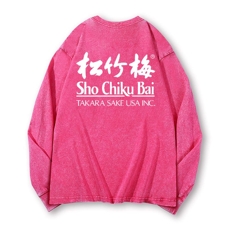 Sho Chiku Bai Vintage Washed Cotton Back Art Long-sleeve T-shirt