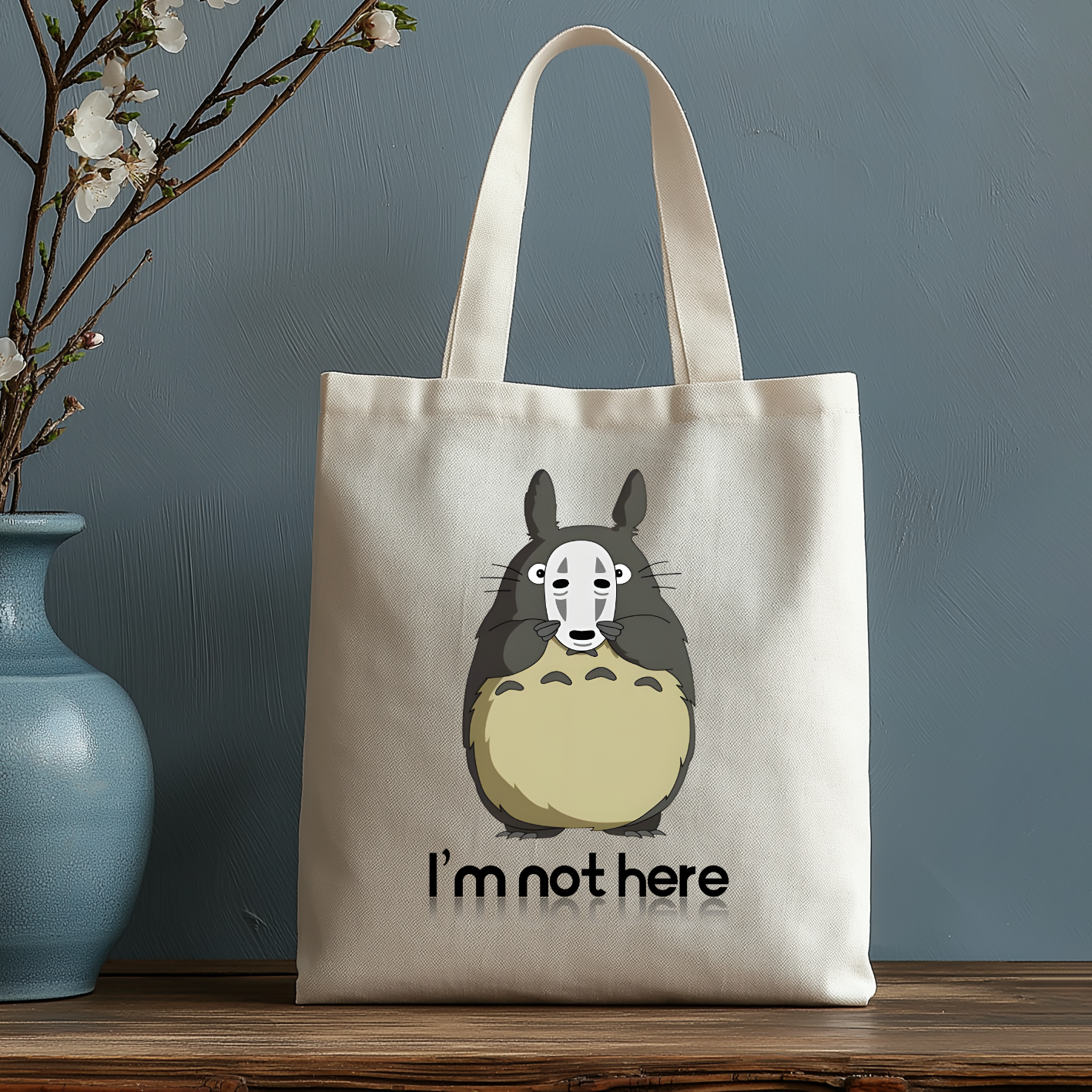 Ghibli Totoro No Face kaonashi Japanese Style Canvas Tote Bag