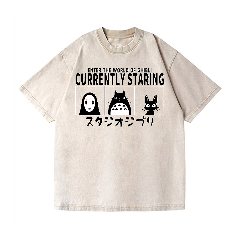 Ghibli No Face Kaonashi Totoro Vintage Wash Japanese Design T-Shirt