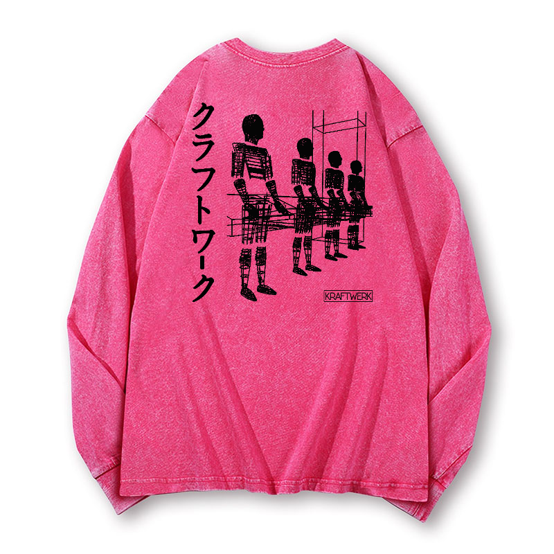 Kraftwerk Vintage Washed Cotton Back Art Long-sleeve T-shirt