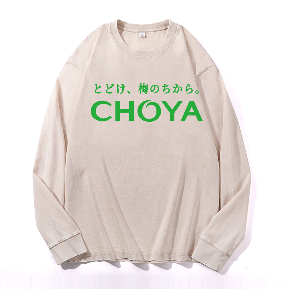 Choya Vintage Cotton Wash Long-sleeve T-shirt