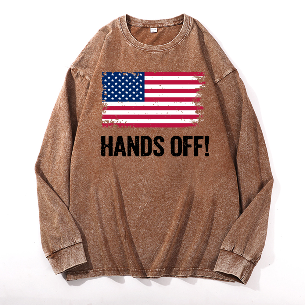 Hands Off Vintage Cotton Wash Long-sleeve T-shirt