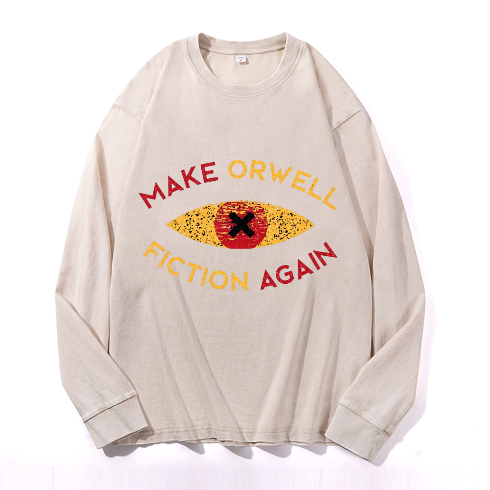 Vintage Cotton Wash Crewneck Long-Sleeve T-Shirt