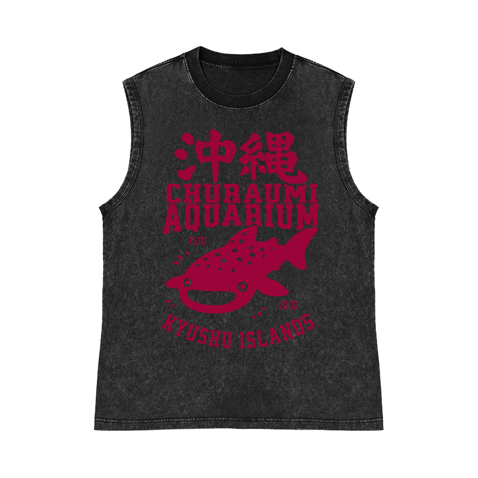 Jaws Pure Cotton Wash-Dyed Sleeveless Tank Top