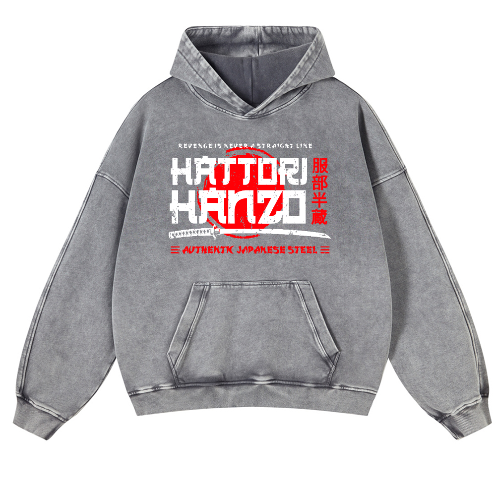 Hattori Hanzou Vintage Washed Thick Cotton Hoodie