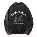 Vintage Cotton Wash Crewneck Long-Sleeve T-Shirt