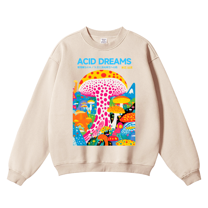 Yayoi Kusama Mushroom Vintage Cotton Blend Crewneck Sweatshirt