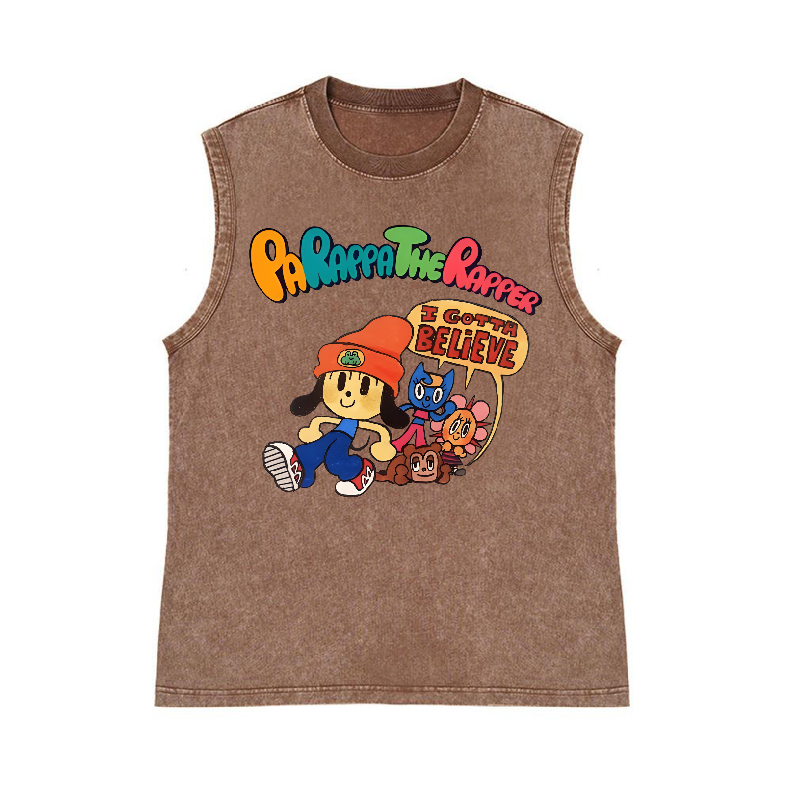 PaRappa the Rapper Pure Cotton Wash-Dyed Sleeveless Tank Top