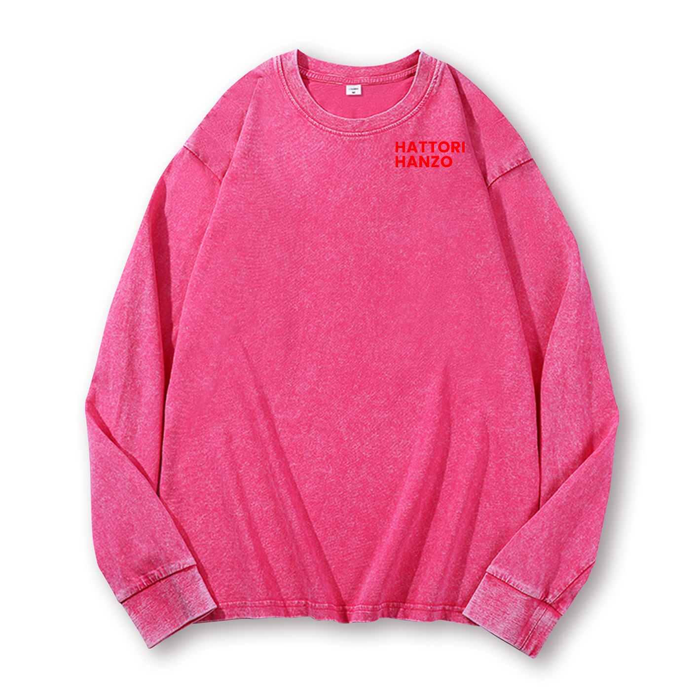 Okinawa Hattori Hanzo Vintage Washed Cotton Back Art Long-sleeve T-shirt