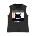 Cat Pure Cotton Wash-Dyed Sleeveless Tank Top