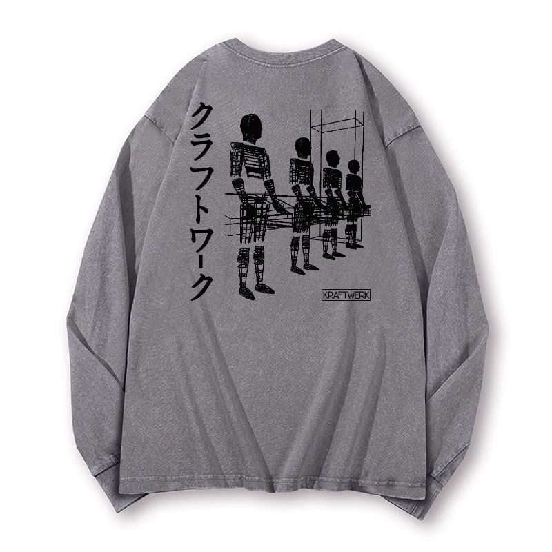 Kraftwerk Vintage Washed Cotton Back Art Long-sleeve T-shirt