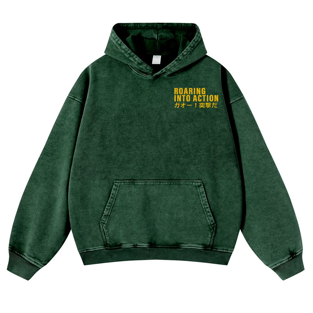 Osaka Tiger Vintage Washed Cotton Back Art Hoodie