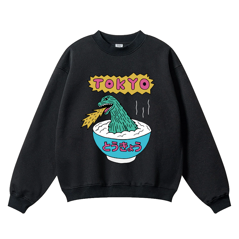Tokyo Kaiju Vintage Cotton Blend Crewneck Sweatshirt