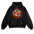 Osaka Dotonbori Drunken Octopus Vintage Washed Thick Cotton Hoodie