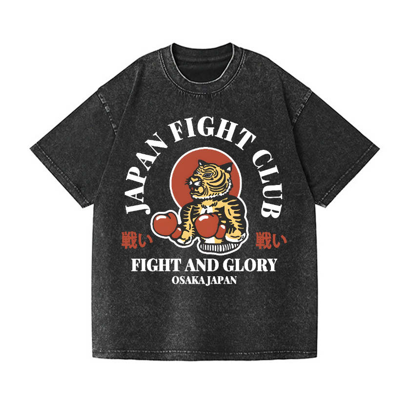 Fight Tiger Vintage Wash Japanese Design T-Shirt