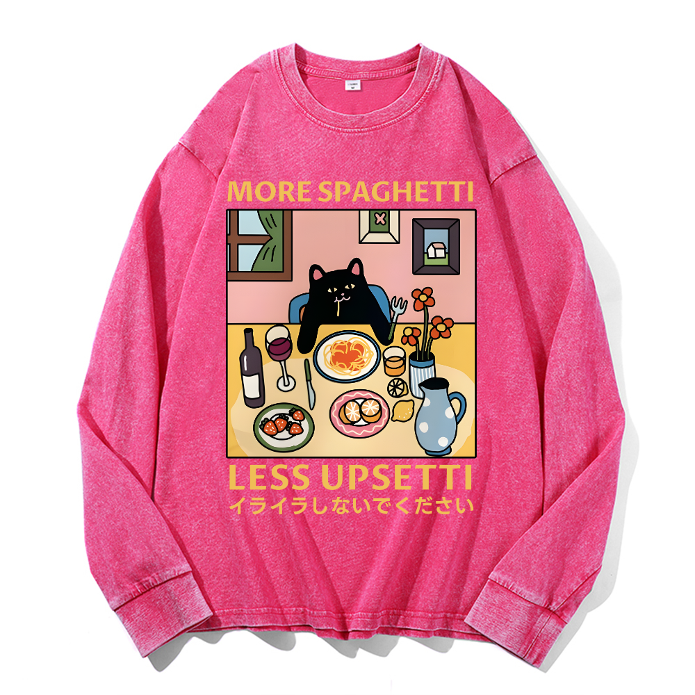 Spaghetti Vintage Cotton Wash Long-sleeve T-shirt