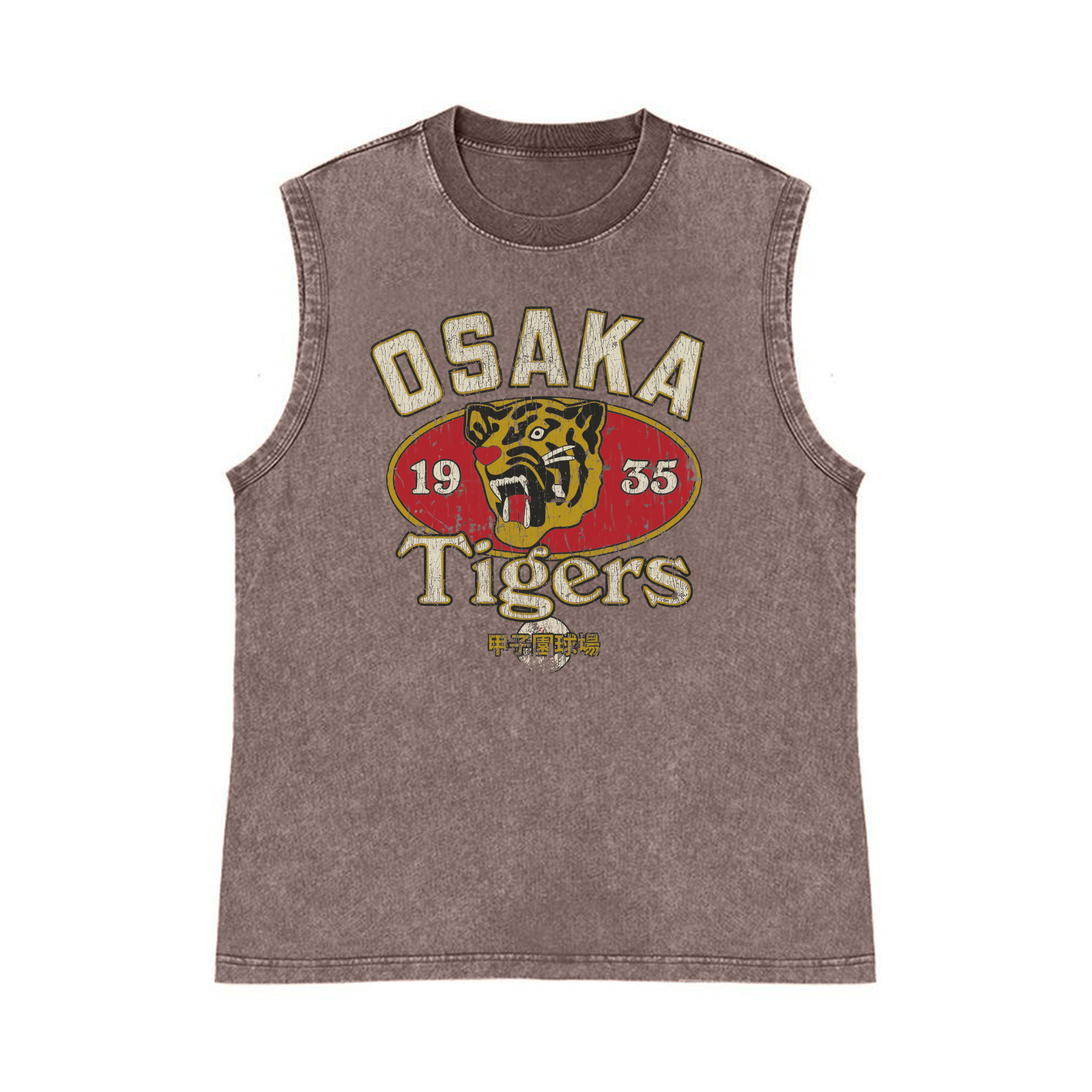 Osaka Tigers Pure Cotton Wash-Dyed Sleeveless Tank Top