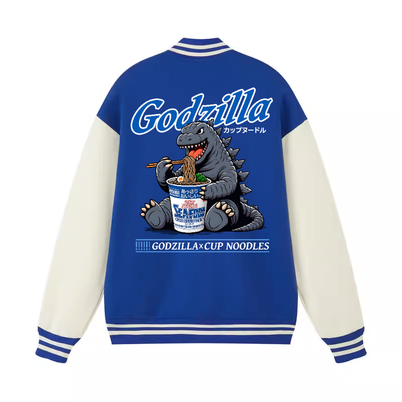 Kaiju Cup Noodles Vintage Cotton Varsity Jacket
