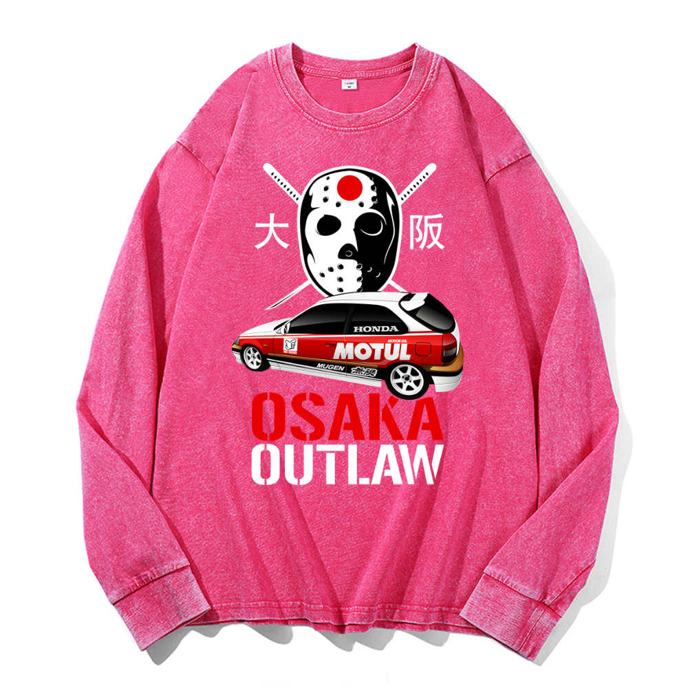 Osaka Outlaw Vintage Cotton Wash Crewneck Long-Sleeve T-Shirt