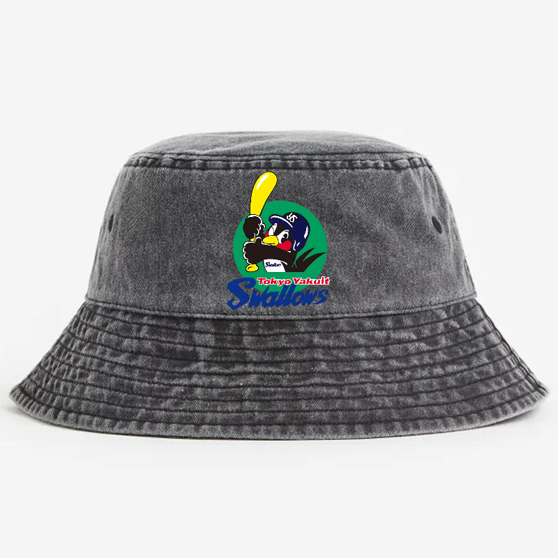 Tokyo Yakult Swallows Baseball Vintage 100% Cotton Bucket Hat