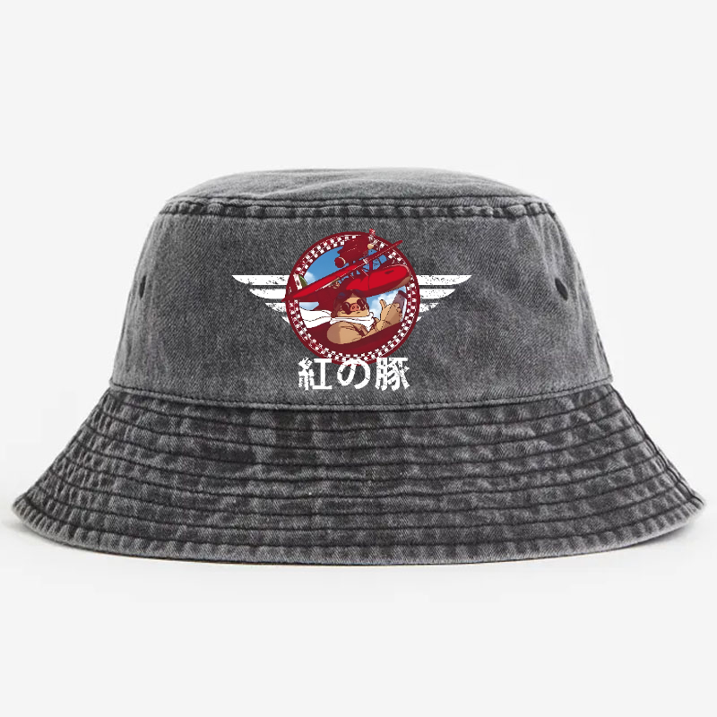 Ghibli Porco Vintage 100% Cotton Bucket Hat