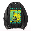 Vintage Cotton Wash Crewneck Long-Sleeve T-Shirt
