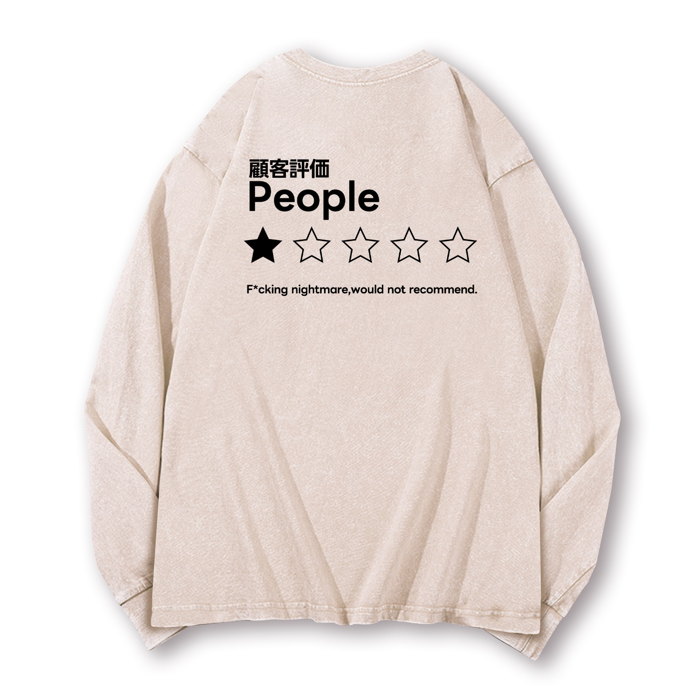 People Vintage Washed Cotton Back Art Long-sleeve T-shirt