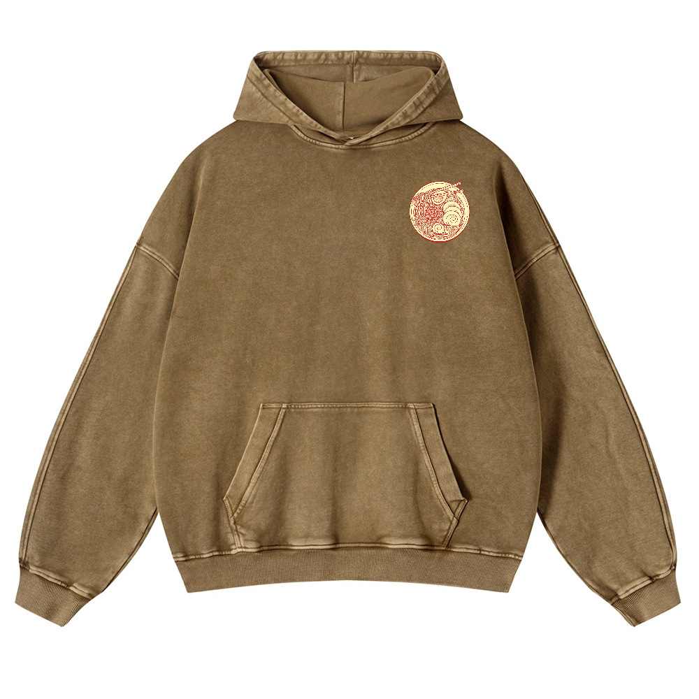 Ramen Vintage Washed Cotton Back Art Hoodie