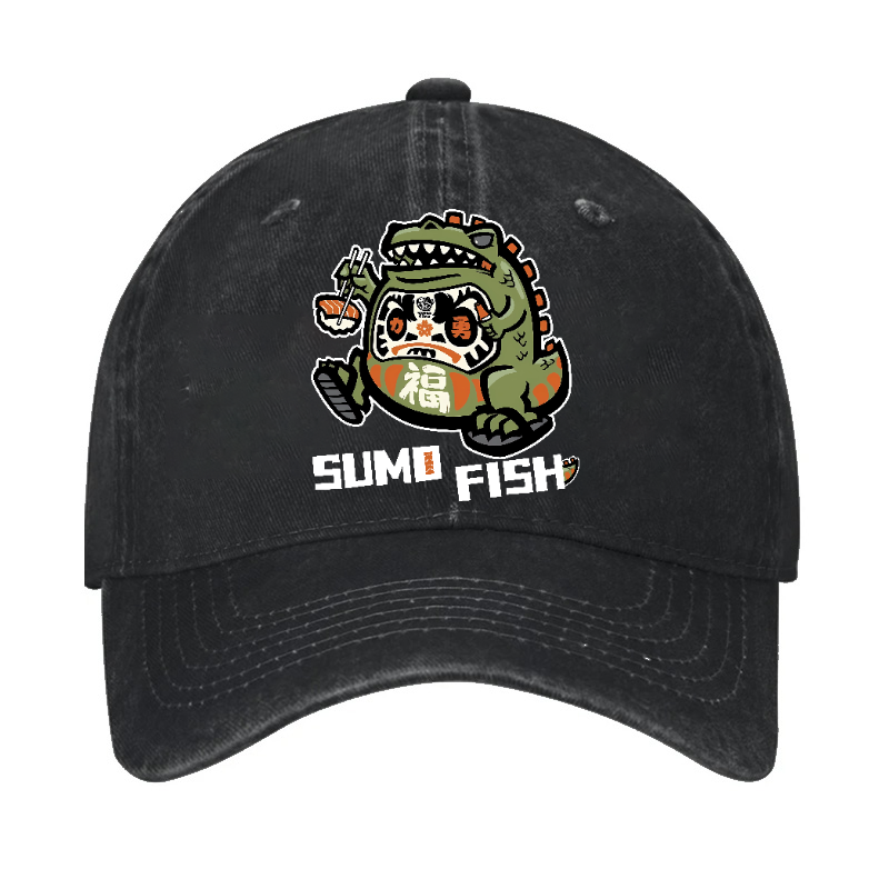 Sumo Fish Daruma Sushi Vintage Cotton Cap