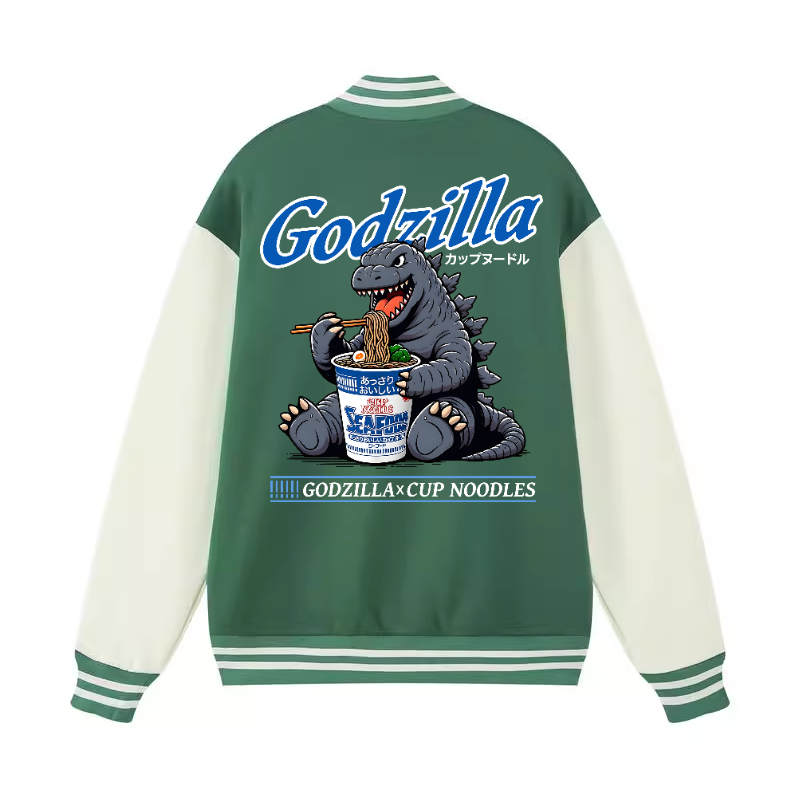 Kaiju Cup Noodles Vintage Cotton Varsity Jacket