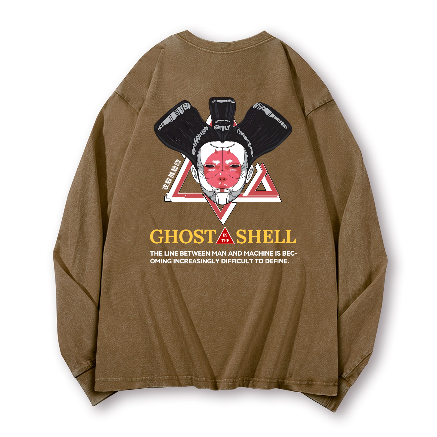 Ghost in the Shell Geisha Vintage Washed Cotton Back Art Long-sleeve T-shirt
