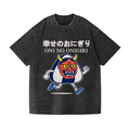 Oni Ghost Onigiri Vintage Wash Japanese Design T-Shirt