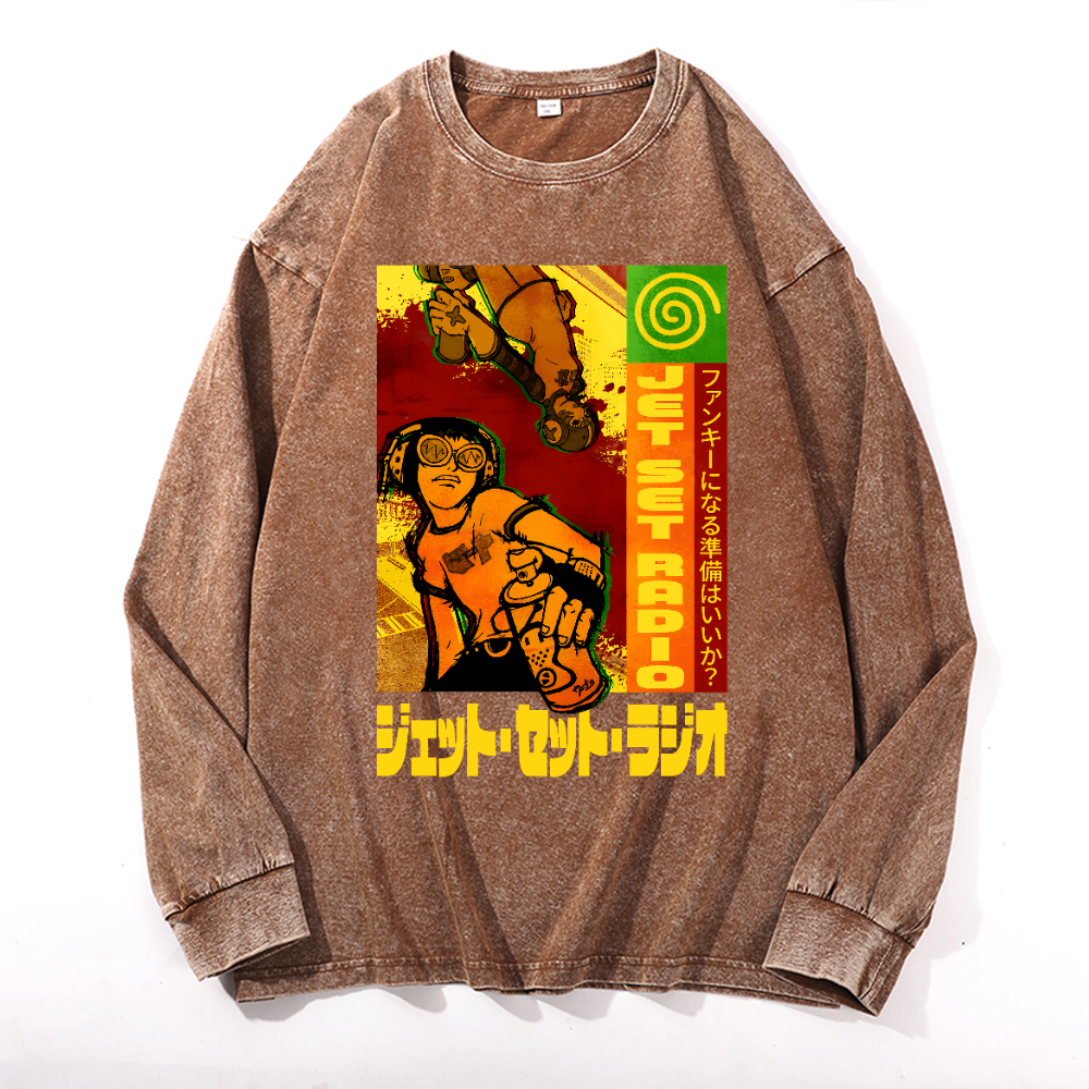 Jet Set Radio Vintage Cotton Wash Long-sleeve T-shirt