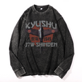 Kyushu J7W Shinden Fighter Vintage Cotton Wash Long-sleeve T-shirt